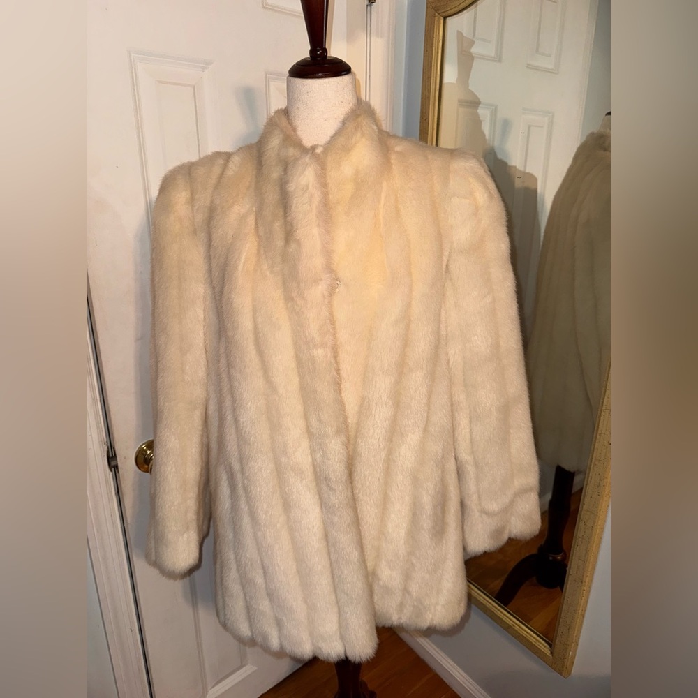 Stunning White Faux Fur Coat